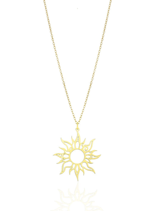 Golden Nomad Gümüş Tasarım Güneş Kolye [OYOT315]