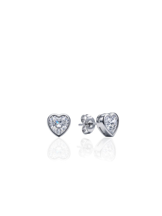Vidalı Sıvama Zirkon Tektaş Gümüş Kalp Küpe 0.5x0.5cm [OYOK362]