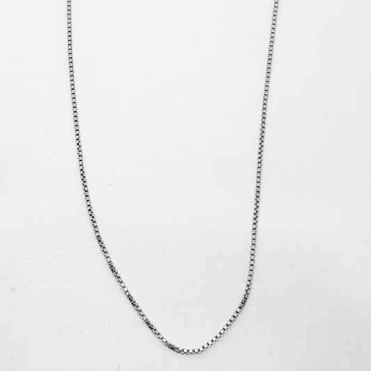 Mini Cube Silver Chain Necklace 40CM