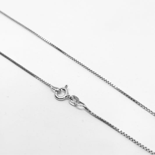 Mini Cube Silver Chain Necklace 40CM