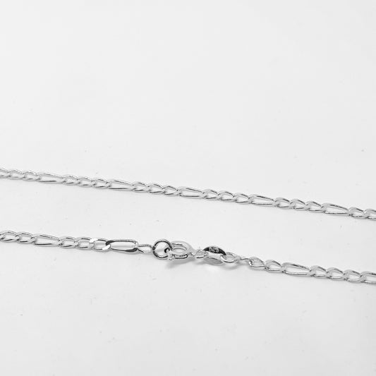 Mini Figaro Wide Range Silver Chain Necklace 65CM