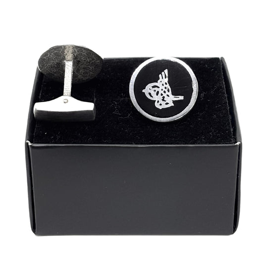 Silver Enamel Round Tugra Cufflink 04