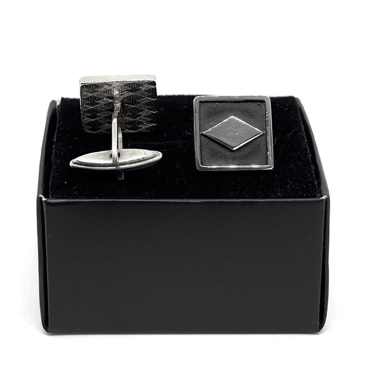 Silver Square Geometric Cufflinks