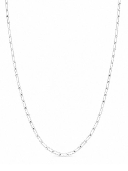 Mini Paperclip Silver Chain Necklace 55CM