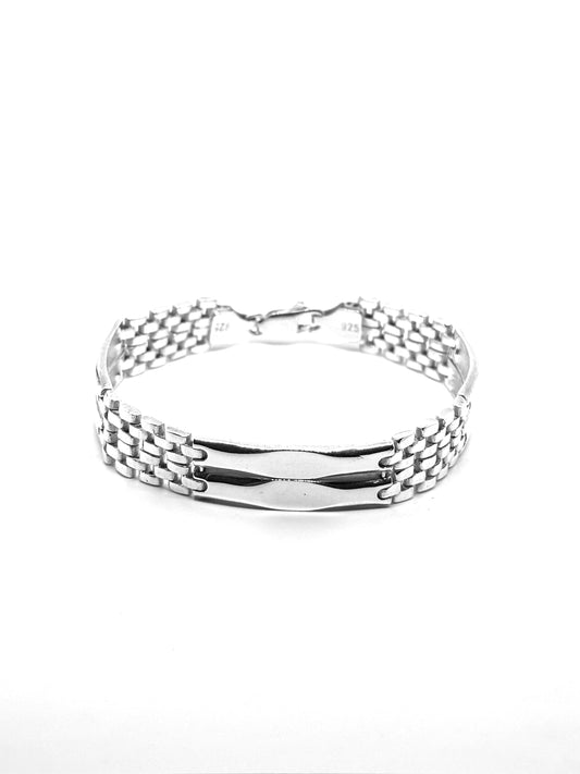 Chain Patterned Silver Bracelet