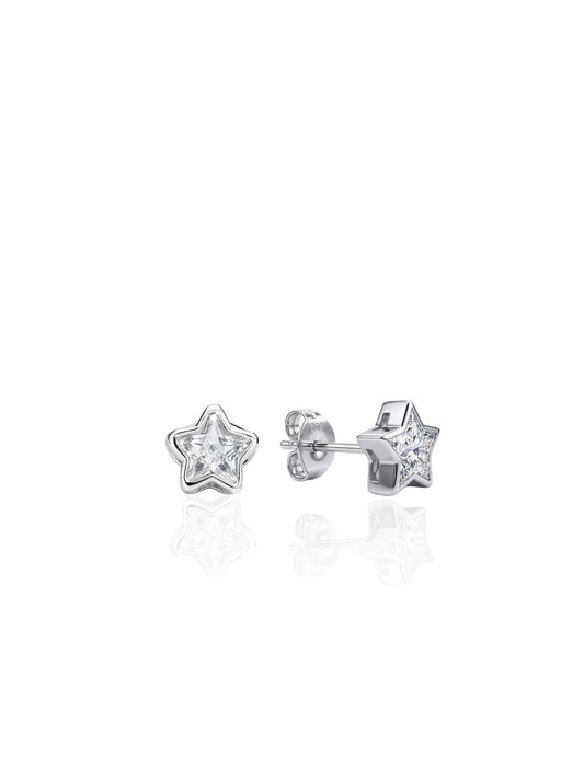Vidalı Sıvama Zirkon Tektaş Gümüş Yıldız Küpe 0.5x0.5cm [OYOK363]