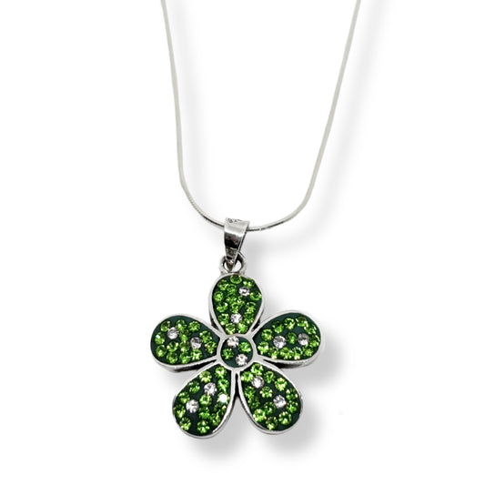 Lucky Clover Collection Sparkling Bezel Clover Silver Women's Necklace Models IKM