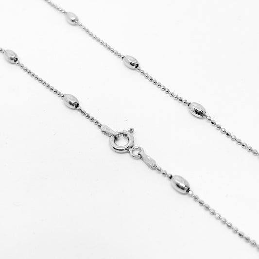 Mini Laser Ball Silver Chain Necklace 50CM