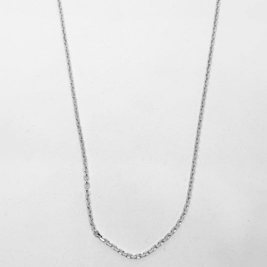 Thin Angled Oval Ring Chain Necklace 55CM