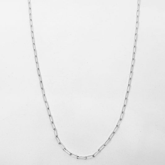 Mini Paperclip Silver Chain Necklace 55CM