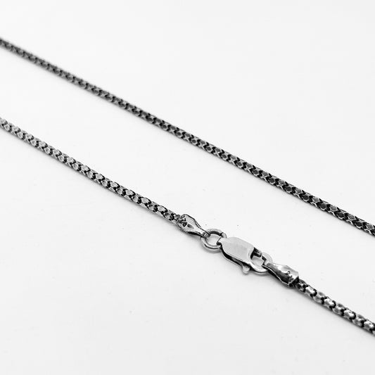 Thin Flat Jessica Silver Chain Necklace 55CM