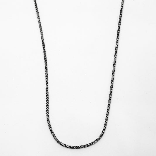 Thin Flat Jessica Silver Chain Necklace 55CM