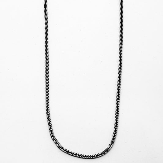 Thin Foxtail Silver Chain Necklace 46CM