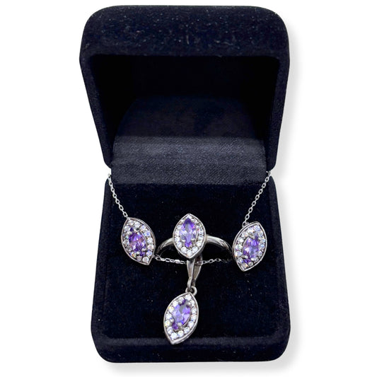 Amethyst Sparkling Silver Set &amp; Set-Night Sparkle Series