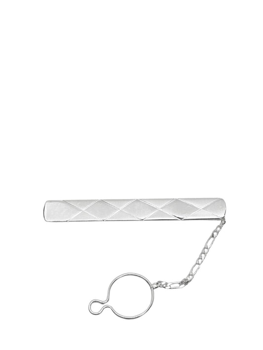 Baklava Desenli Gümüş Erkek Kravat İğnesi 6x0.7 cm