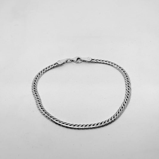 Herringbone Men's Silver Chain Bracelet