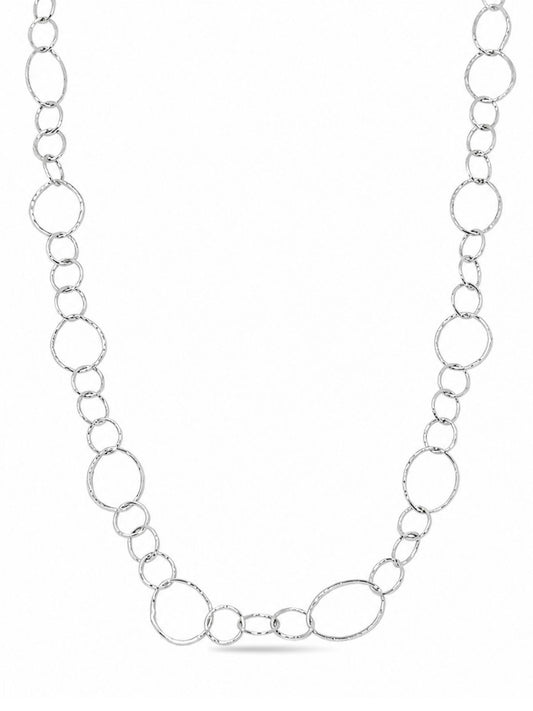 İnce Bubbles Gümüş Zincir Kolye 55CM [ZKZK22]