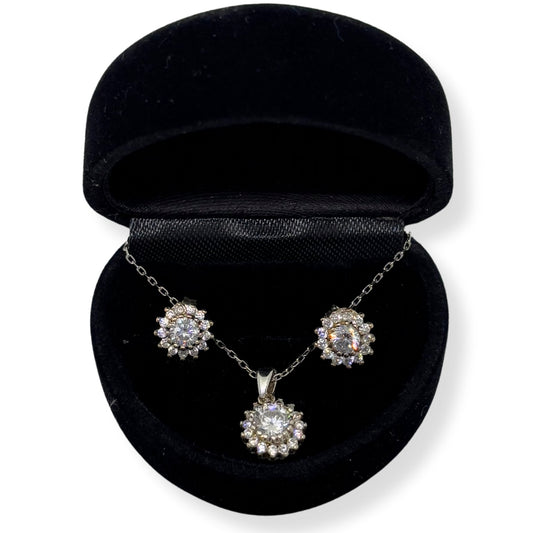 Sparkling Daisy Silver Set &amp; Set-Jewelry Garden Collection