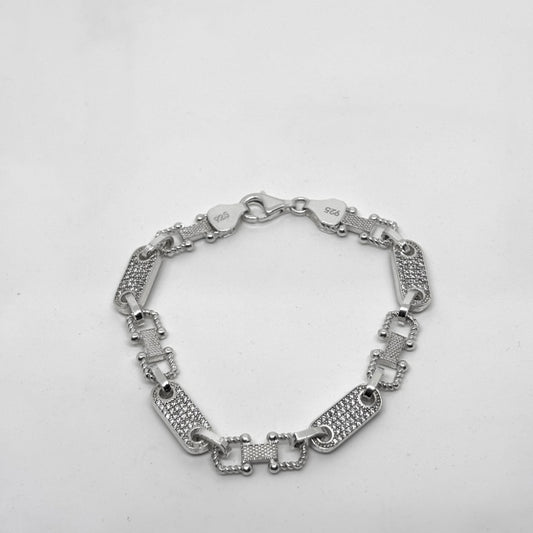 Modern Stone Silver Bracelet