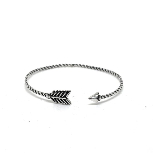 Oxidized Silver Shadow Arrow Bracelet