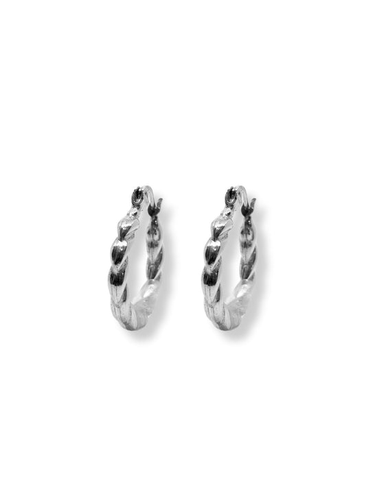 Elegant Hoop Gümüş Burgu Kadın Halka Küpe 2x2CM