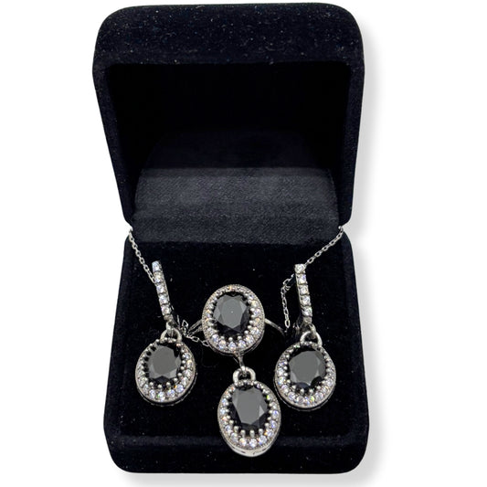 Onyx Sparkling Silver Set &amp; Set-Night Sparkle Series