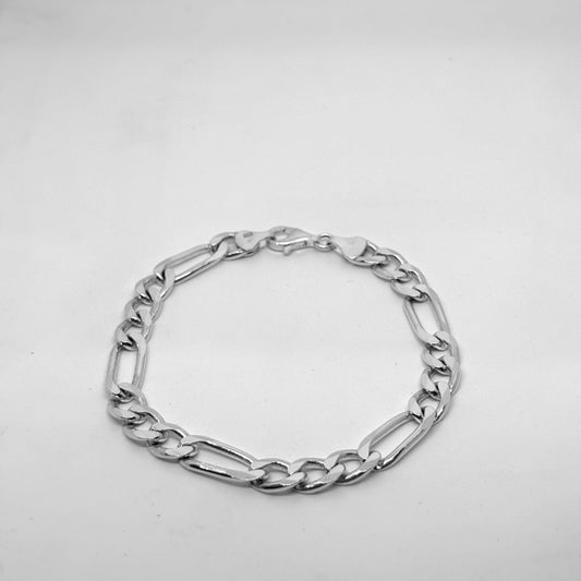 Thick Figaro Silver Chain Bracelet