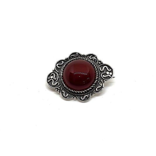 Agate Sparkling Silver Brooch