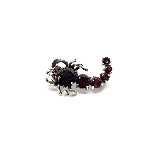 Silver Scorpion with Garnet Stone - Nature's Jewels Collection