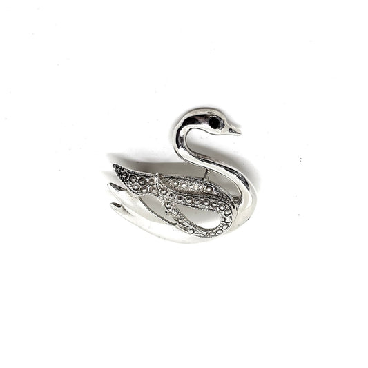 Silver Swan Brooch