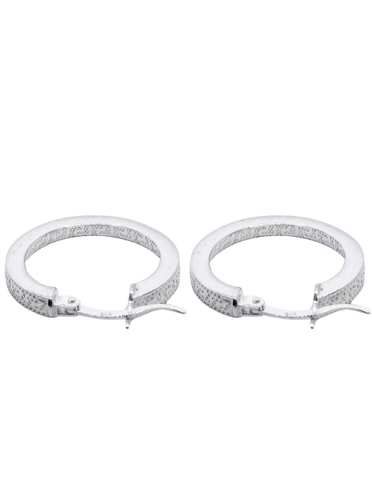 Grek Desenli Yuvarlak Gümüş Kadın Halka Küpe 2.2x2.2 cm