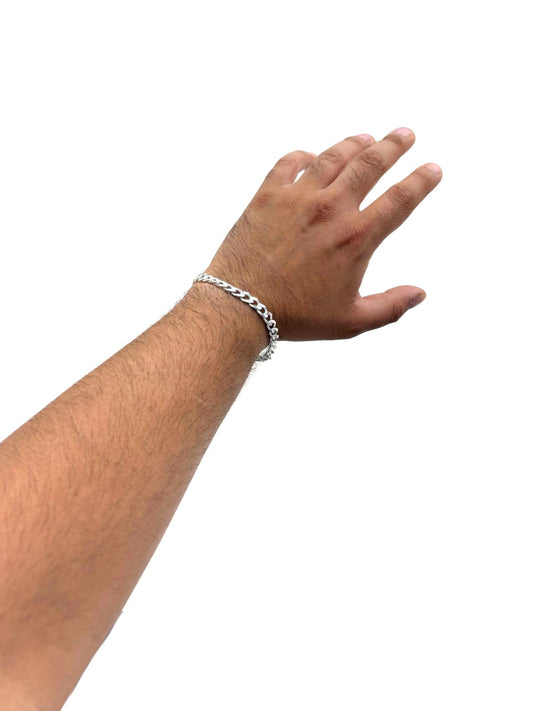 Gümüş Gurmet Erkek Zincir Bileklik 7mm – 21 cm