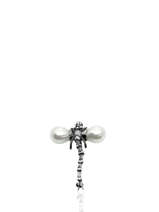 İnci Kanatlı Gümüş Yusufçuk Broş