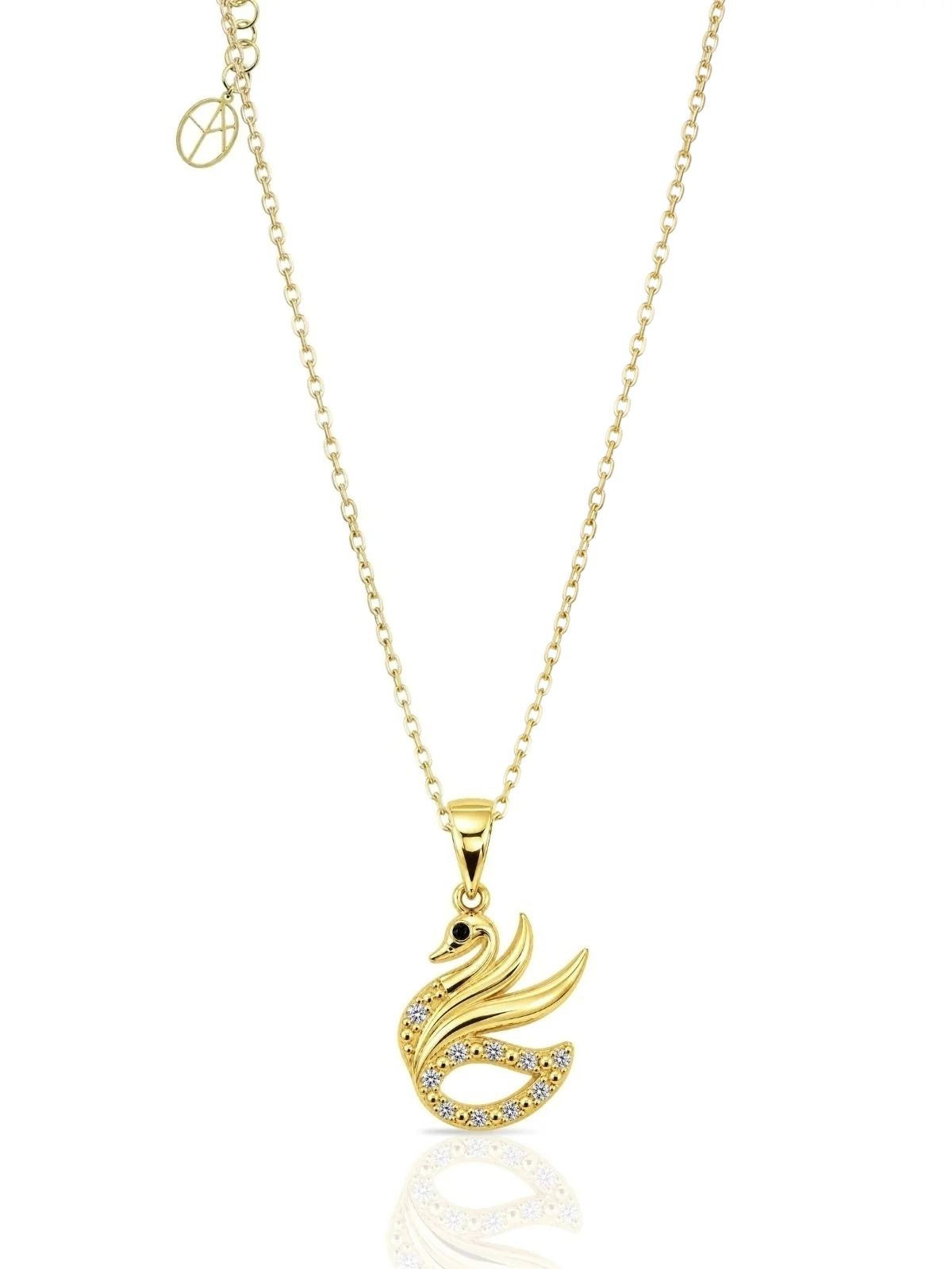 Elegante Schwan-Halskette aus 925 Silber mit Zirkonia – Oya Silver – Ansicht 2