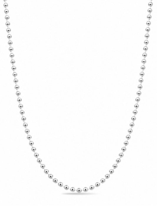 İnce Top-top Gümüş Zincir Kolye 50CM [ZK419-1]