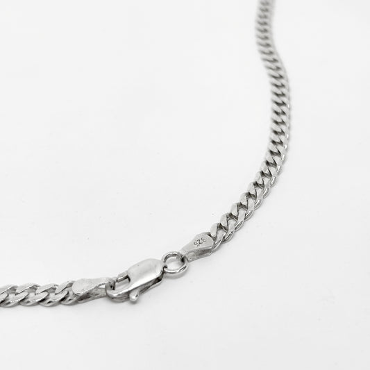 Silver Gurmet Chain Necklace Thickness Model 2 48CM