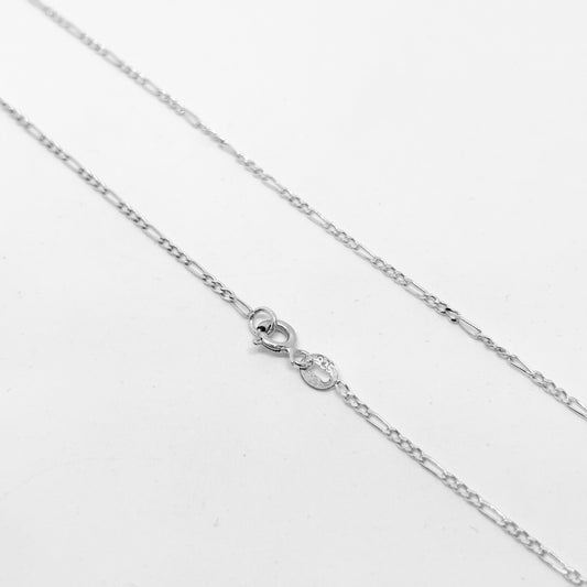 Mini Figaro Silver Chain Necklace 50CM