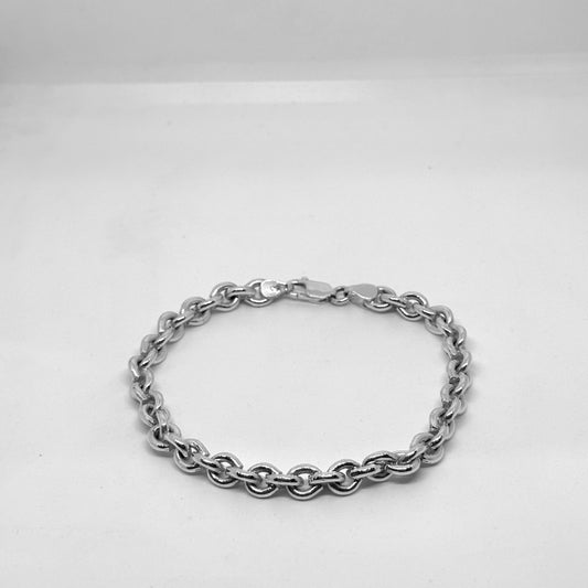 Round Link Silver Bracelet