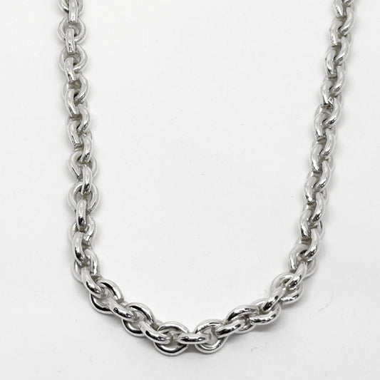 Thick Narrow Link Silver Chain Necklace 55CM