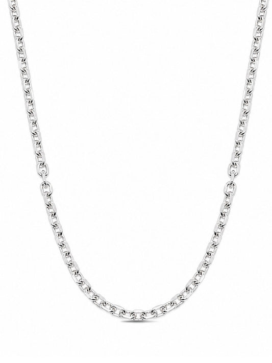 Thin Silver Oval Link Chain 65CM