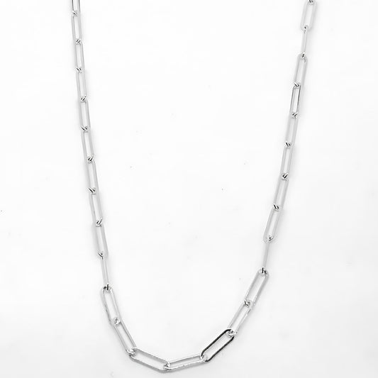 Thin Wide Spaced Paperclip Chain Necklace 50CM