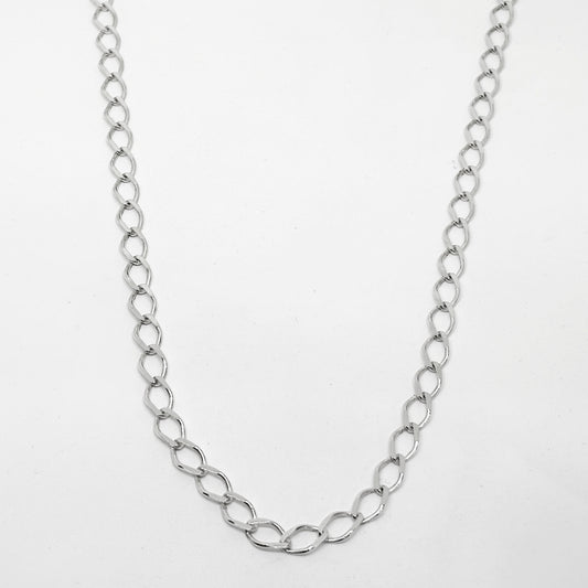 Thin Line Silver Gurmet Chain Necklace 55CM