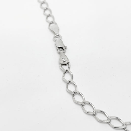 Thin Line Silver Gurmet Chain Necklace 55CM