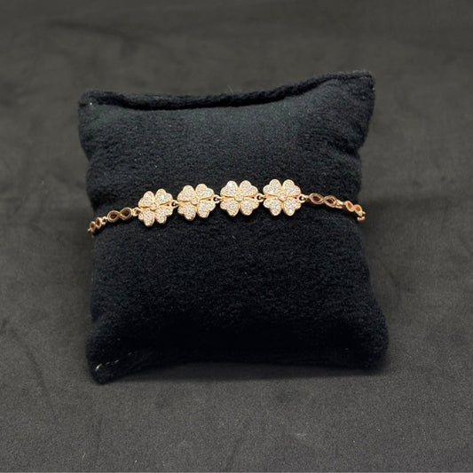 Infinite Luck Stone Rose Gold Silver Bracelet