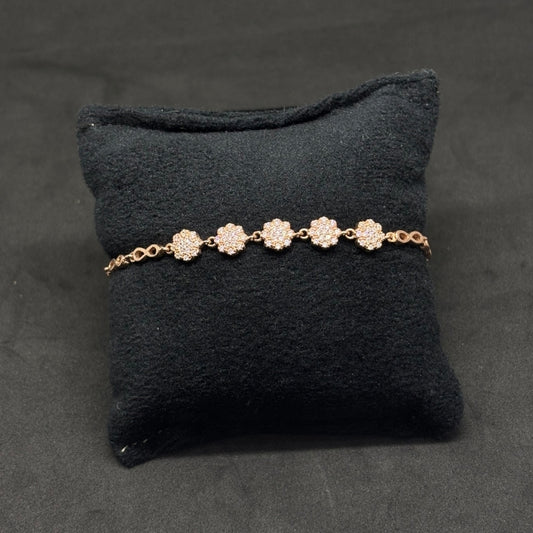 Infinite Shine Snowflake Silver Rose Gold Silver Bracelet