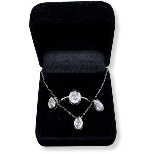 Framed Sparkle Drop Silver Set &amp; Set