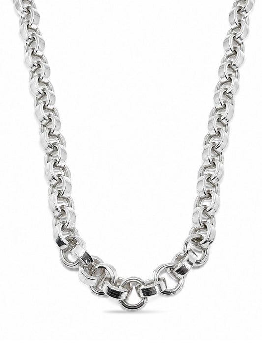 Dicke schmale Ring Silberkette 55CM