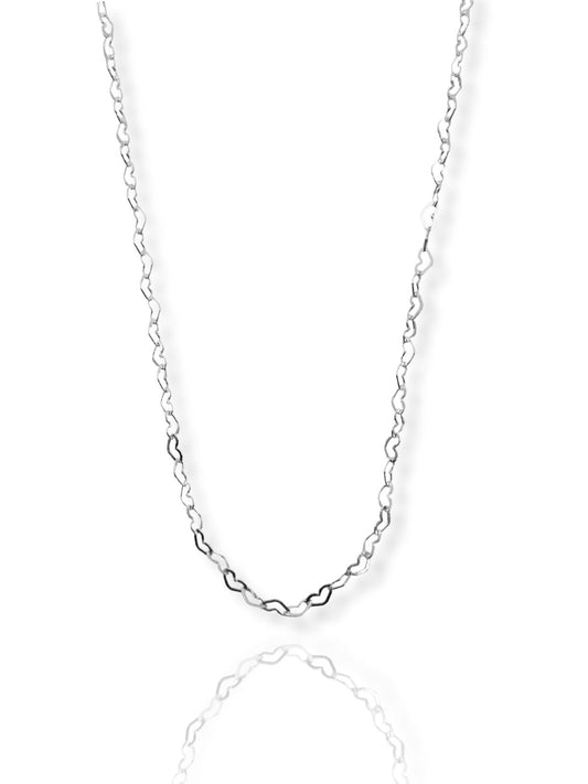 Kalp Şeklinde Gümüş Zincir Kolye