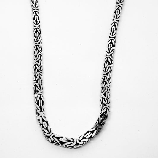 Angular Thick King Silver Chain Necklace 55CM