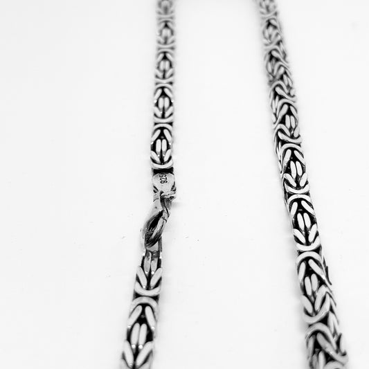 Angular Thick King Silver Chain Necklace 55CM